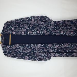 Sara Michelle paisley print duster with solid dress/tunic
